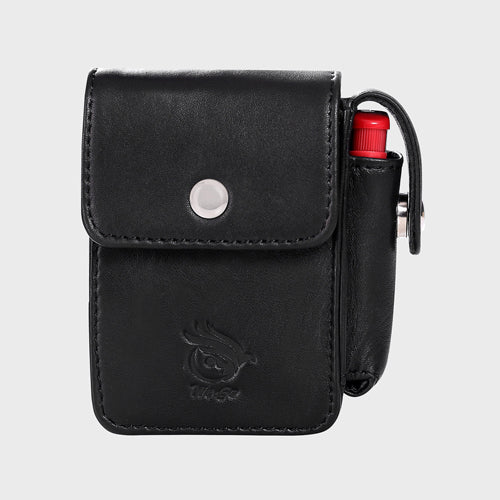 Cigrette Case , Genuine Leather With Lighter Holder , Can Attach With Your Belt Too