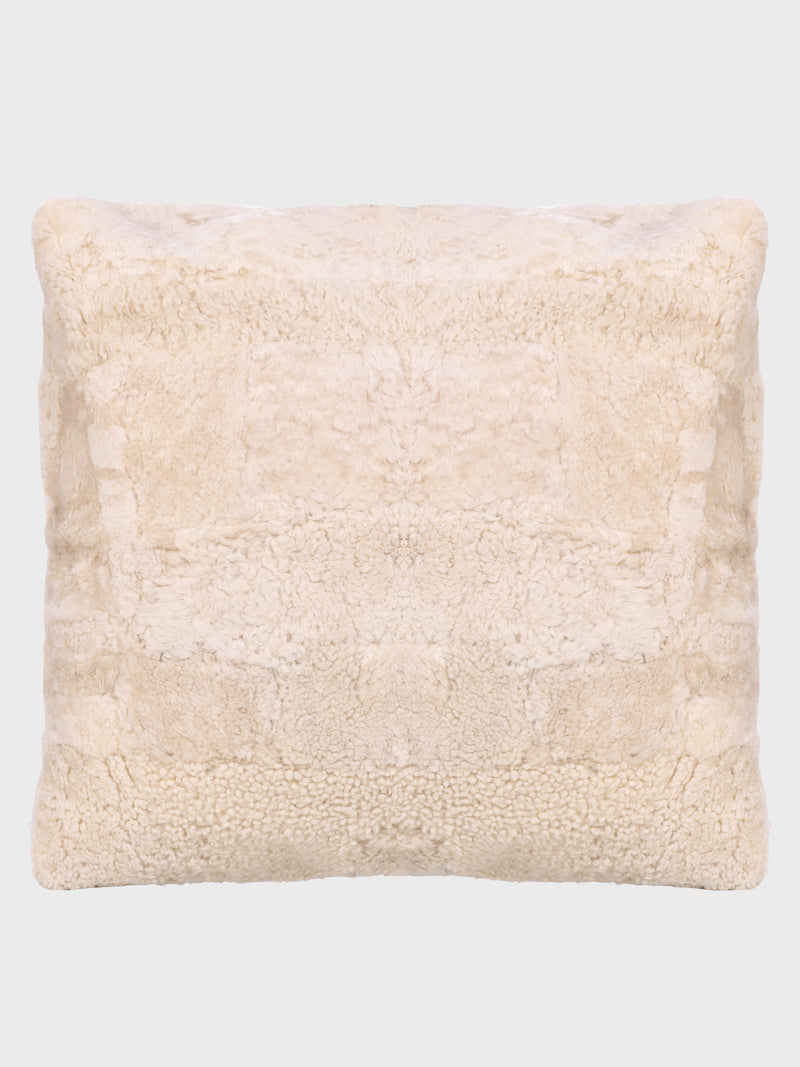 Front - Genuine Fur , Patchwork , Back - Genuine Leather , Luxurious Cushion Cover With Cushion