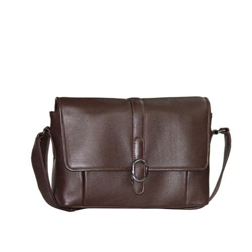 Genuine Leather Unisex Messenger Bag With Slot Inside For I Pad , Mobile
