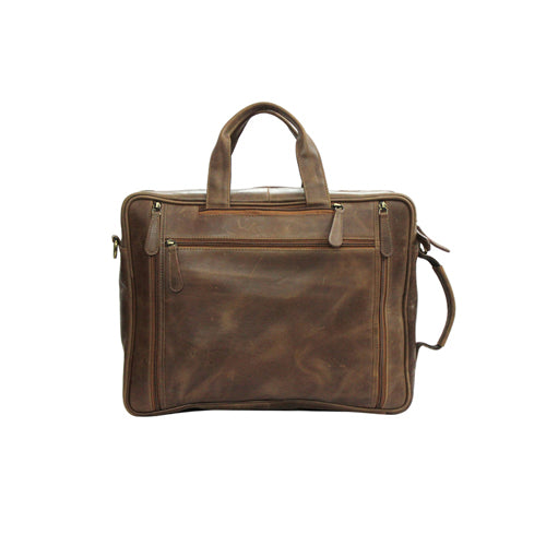 Genuine Leather Multipurpose Briefcase Bag Cum Backpack With Laptop Compartment & Adjustable Shoulder Strap