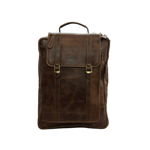 Genuine Leather Multipurpose Briefcase Bag Cum Backpack With Laptop Compartment & Adjustable Shoulder Strap