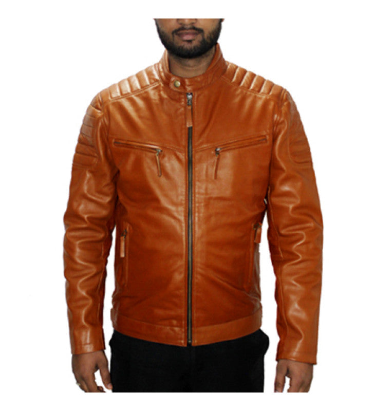 Genuine Leather Men's Jacket For Bikers