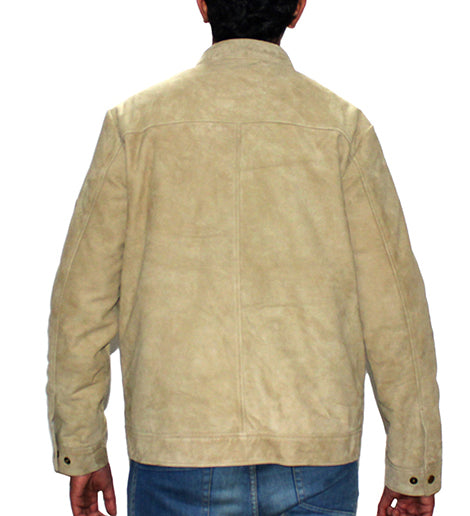 Genuine Suede Leather Classic Jacket Color Sand