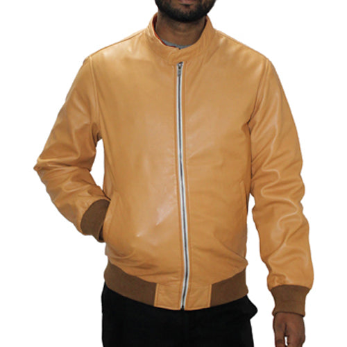 Genuine Leather Men's Bomber Jacket