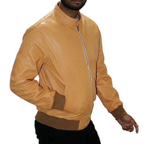 Genuine Leather Men's Bomber Jacket