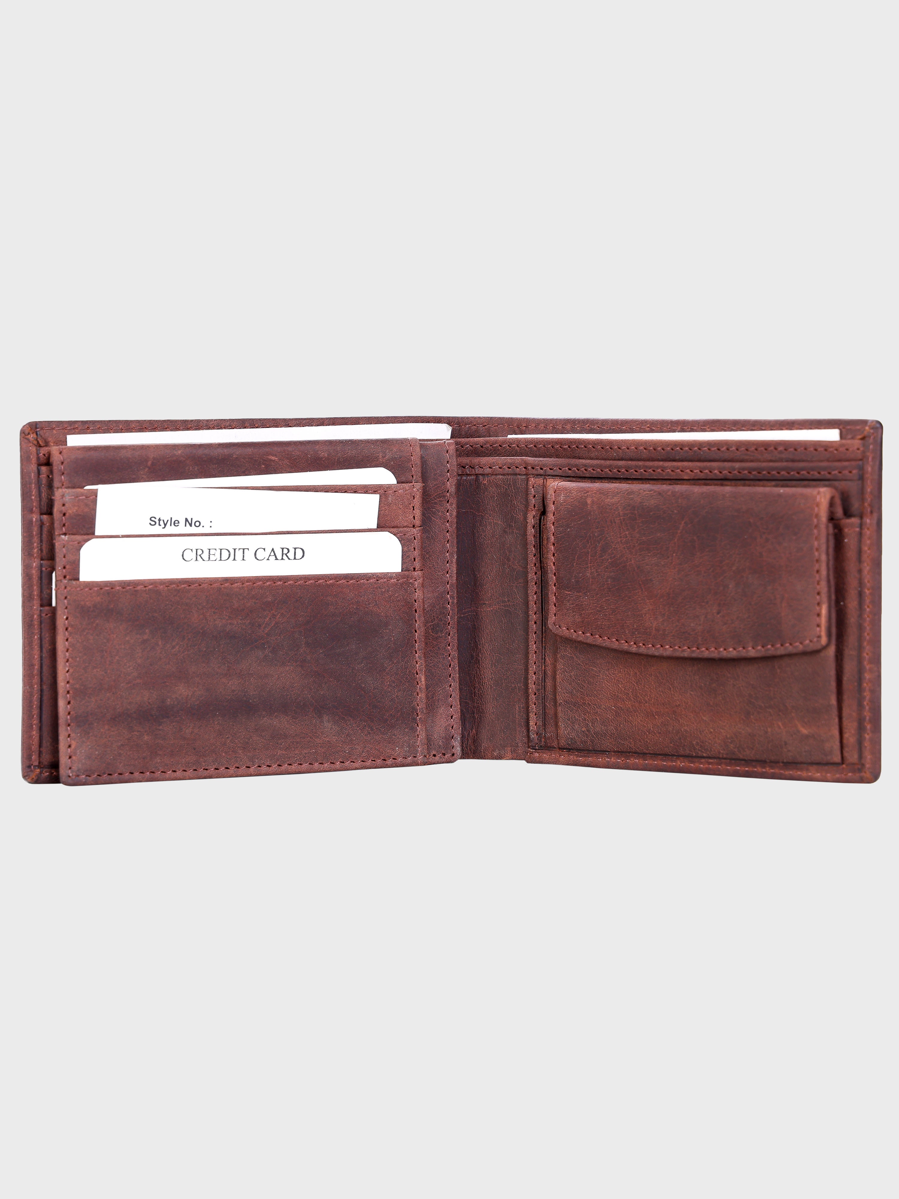 Genuine Leather - Two Tone - Oil Pullup Leather - Mens Leather Wallet