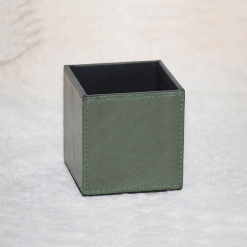 GENUINE LEATHER PEN STAND 4 " X 4 "