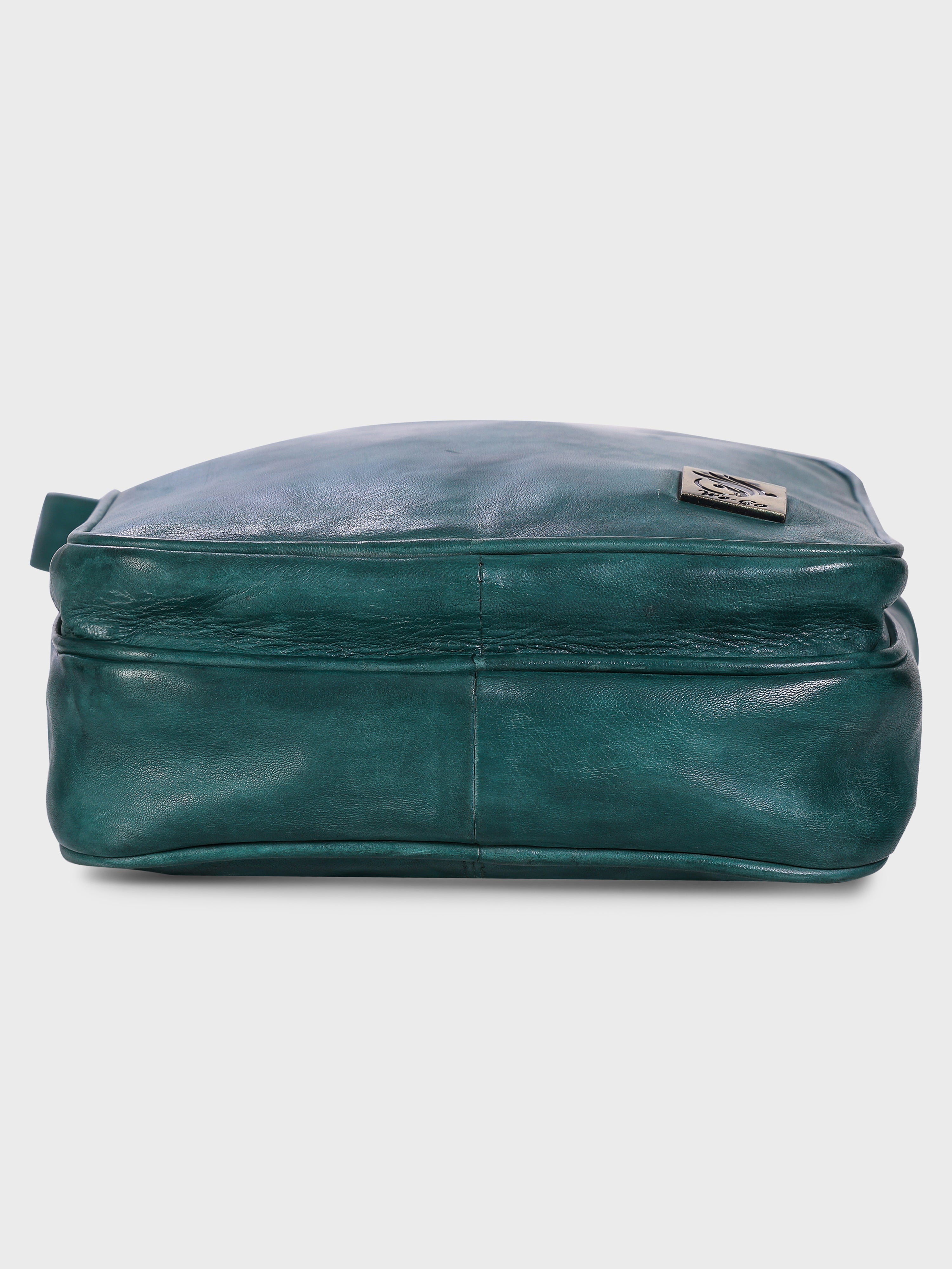 Unisex Genuine Leather ,Soft Luxurious Veg Tanned Two Toned - Travel Shoulder Strap Bag
