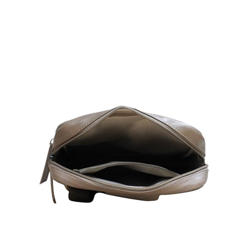 Unisex Genuine Leather ,Soft Luxurious Veg Tanned Two Toned - Travel Shoulder Strap Bag