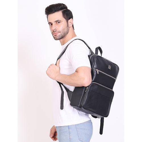 Unisex Genuine Leather Backpack ,Can Accommodate 14 " Laptop ,Have Side Bottle Holder