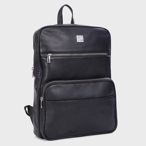 Unisex Genuine Leather Backpack ,Can Accommodate 14 " Laptop ,Have Side Bottle Holder