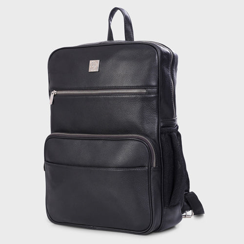 Unisex Genuine Leather Backpack ,Can Accommodate 14 " Laptop ,Have Side Bottle Holder