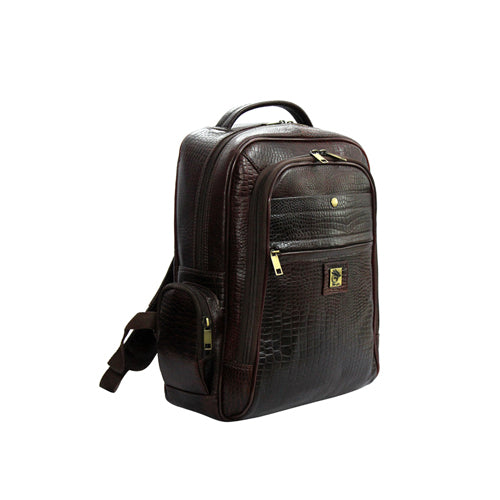 UNISEX GENUINE LEATHER MULTIPURPOSE BACKPACK WITH 14" LAPTOP COMPARTMENT