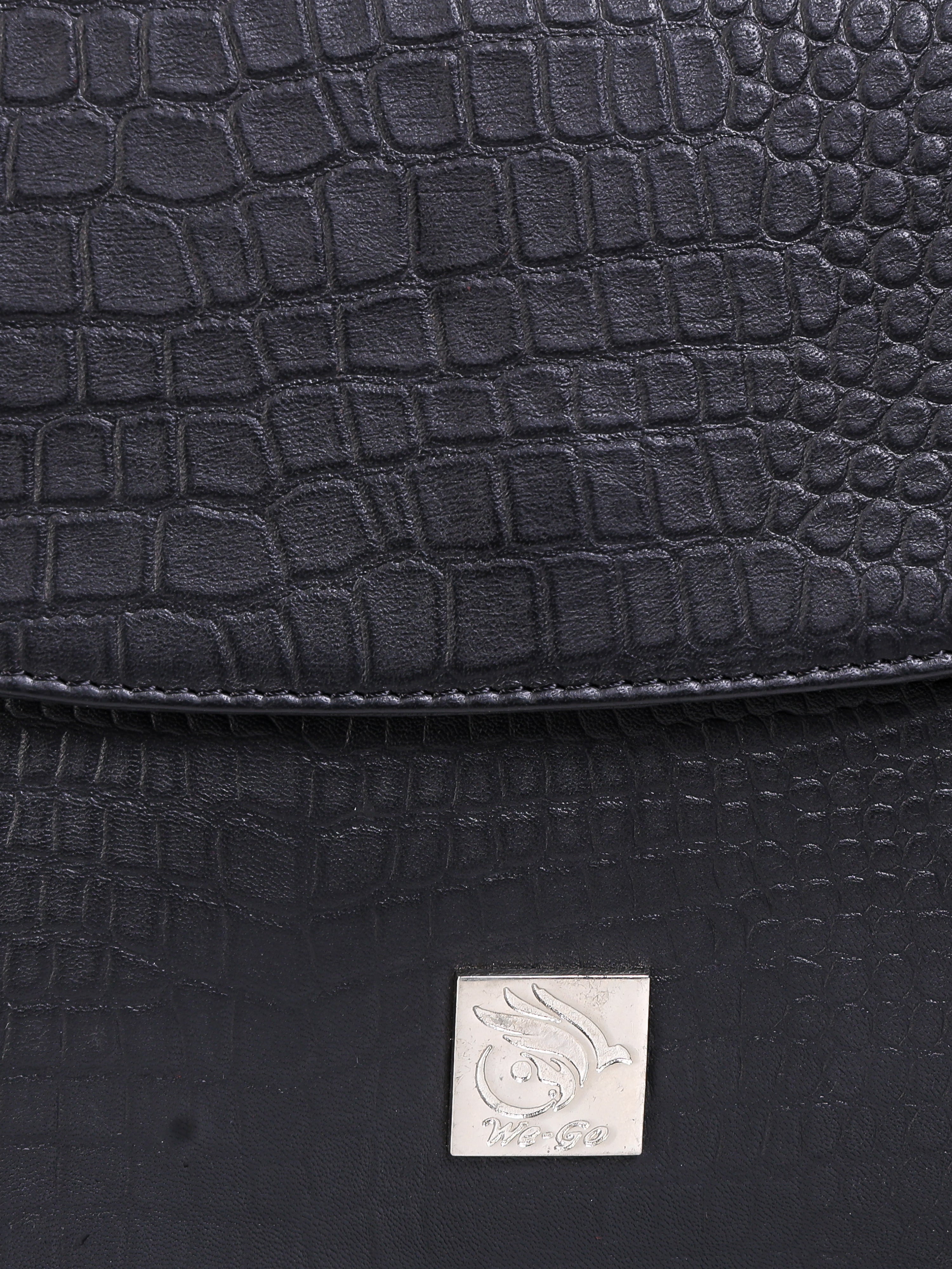 Genuine Leather , Women Trendy Front Magnet Closure , Croco Embossed Leather Bag