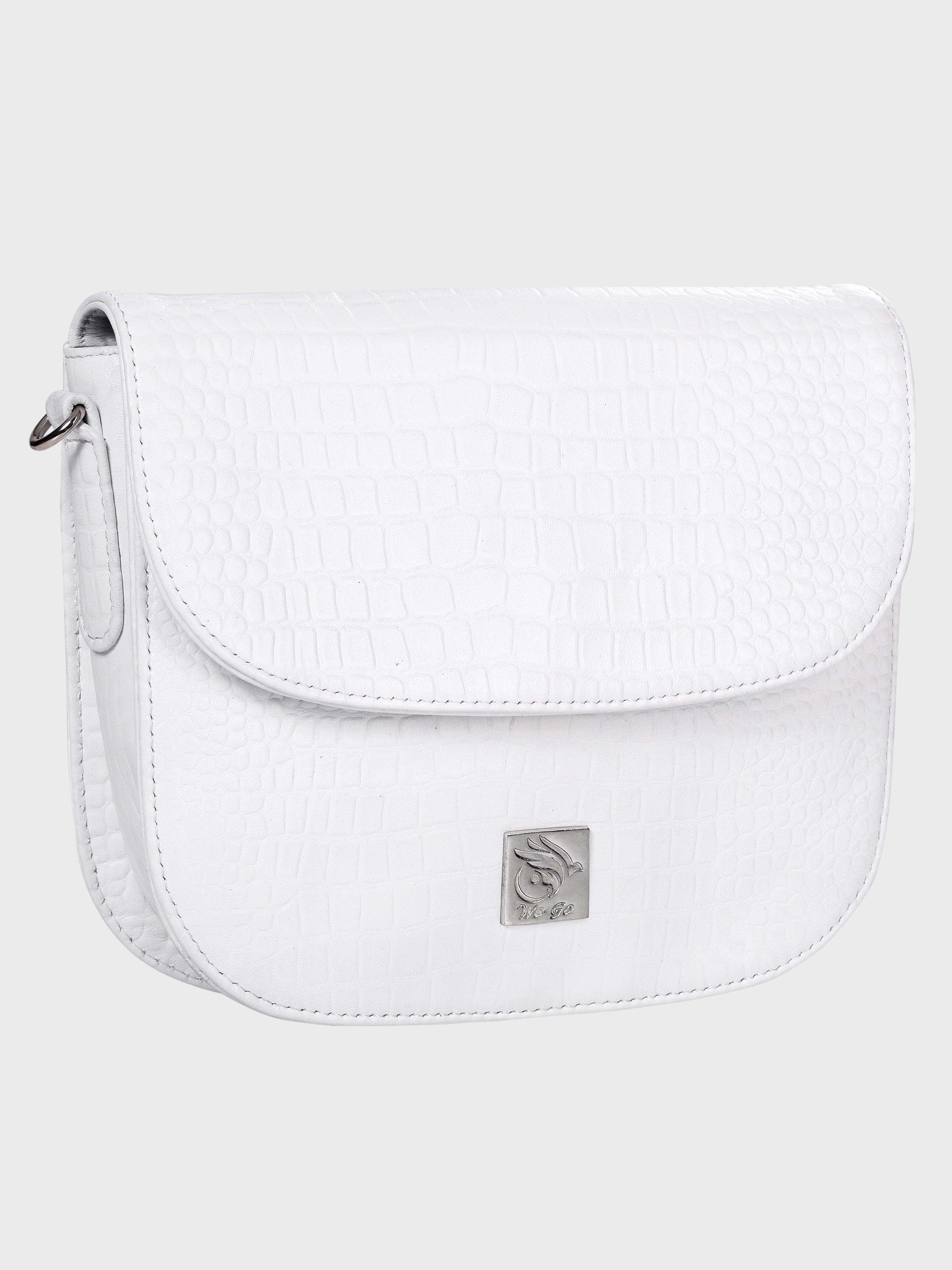 Genuine Leather , Women Trendy Front Magnet Closure , Croco Embossed Leather Bag