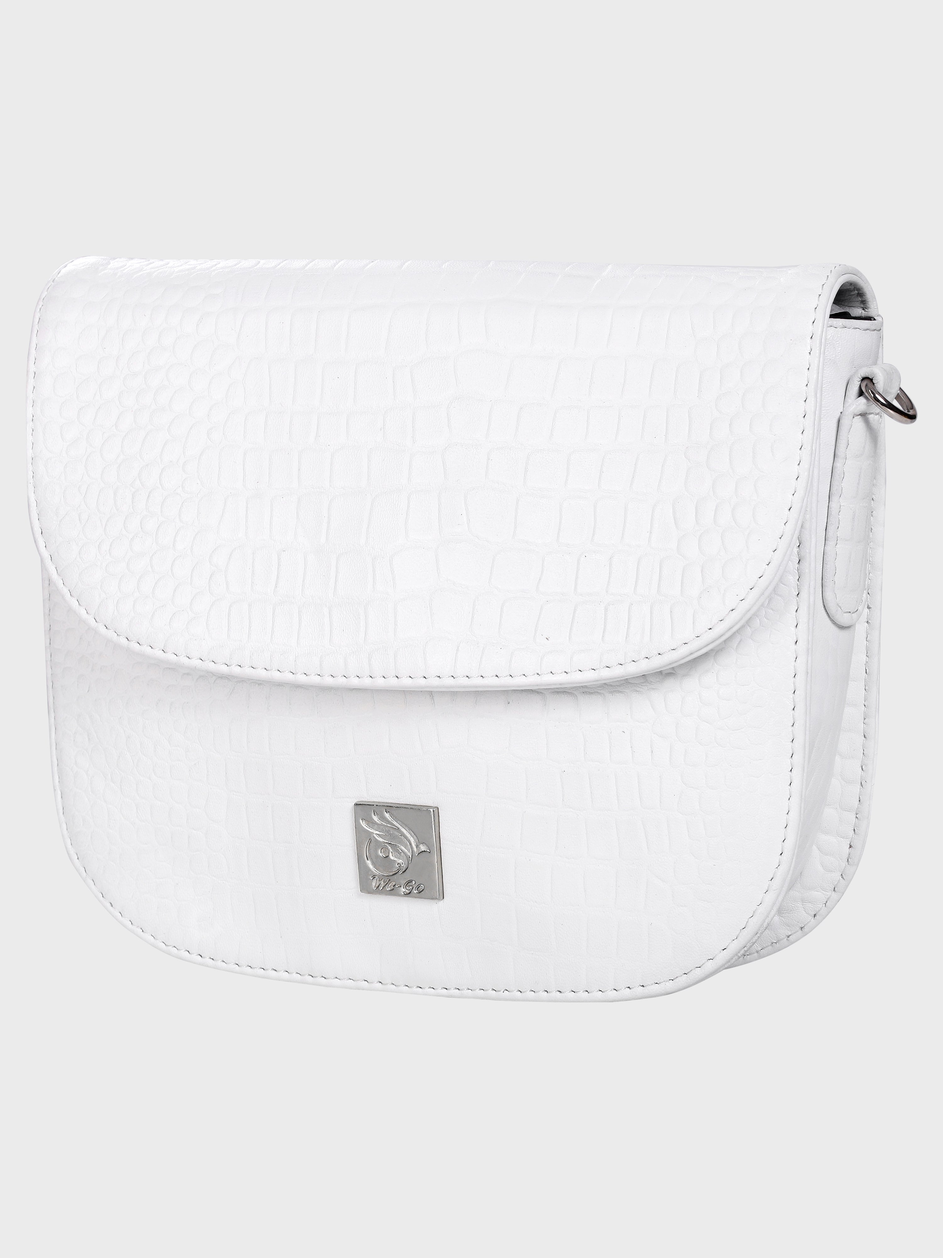 Genuine Leather , Women Trendy Front Magnet Closure , Croco Embossed Leather Bag