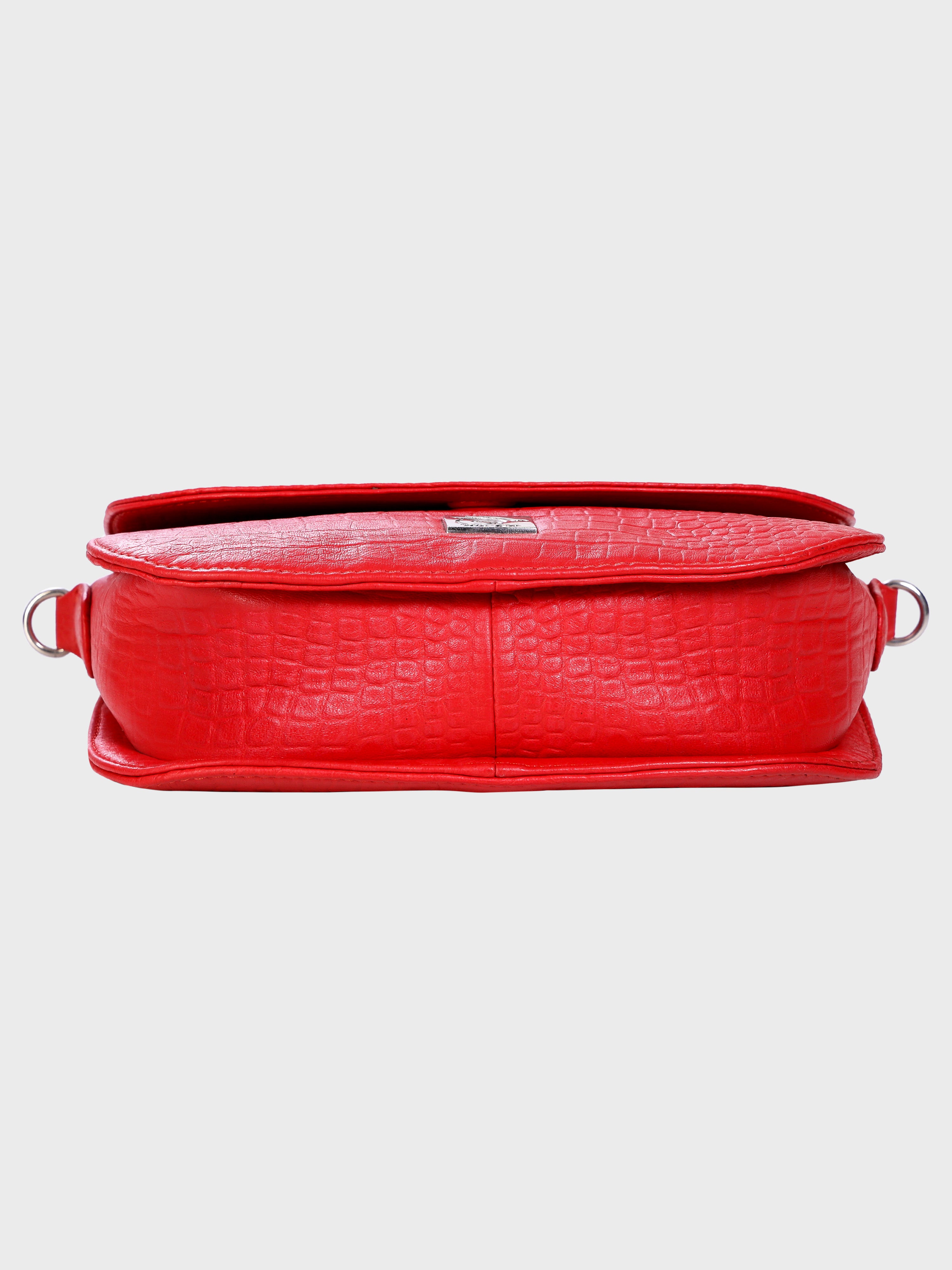 Genuine Leather , Women Trendy Front Magnet Closure , Croco Embossed Leather Bag