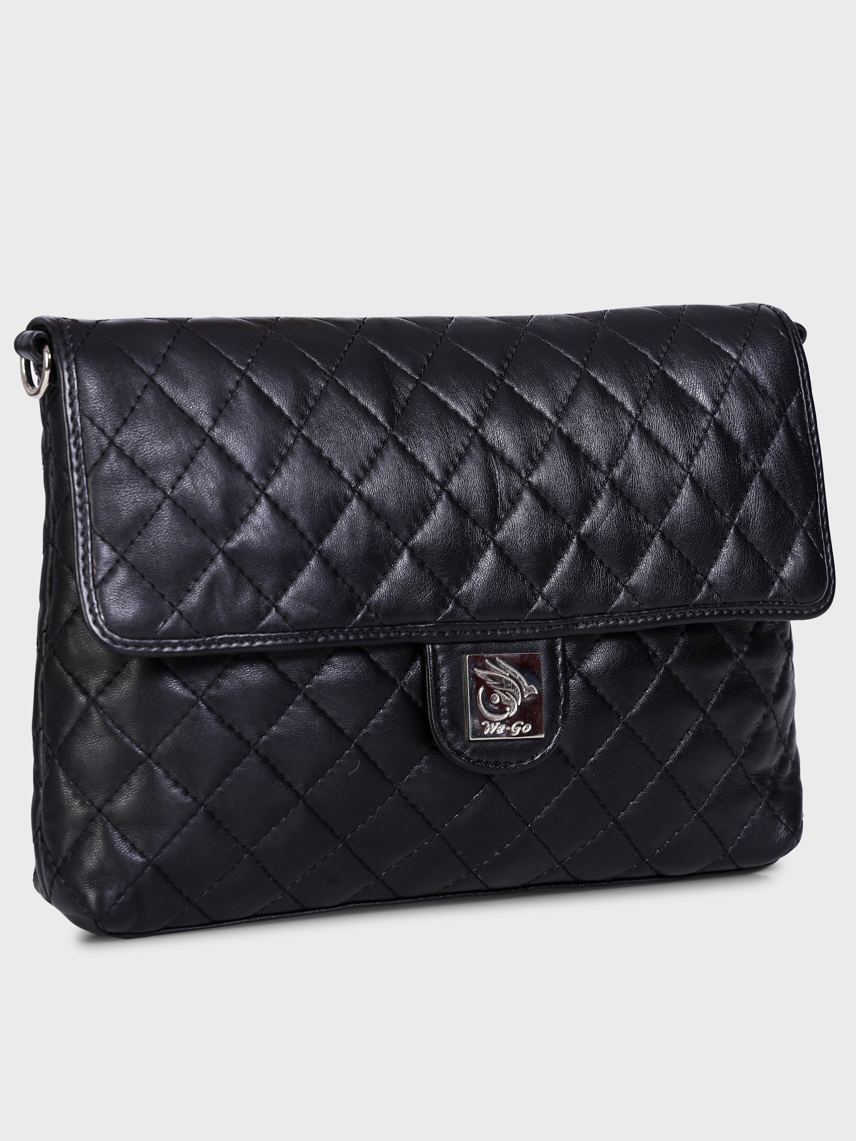 Genuine Leather - Soft , Supple Diamond Quilted Trendy Women Leather Bag