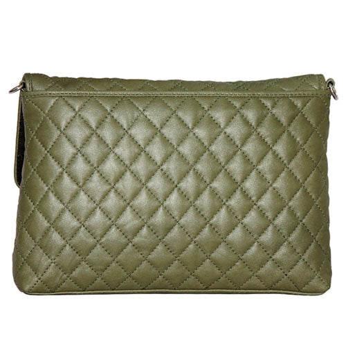Genuine Leather - soft , supple Diamond Quilted Trendy Women's leather bag