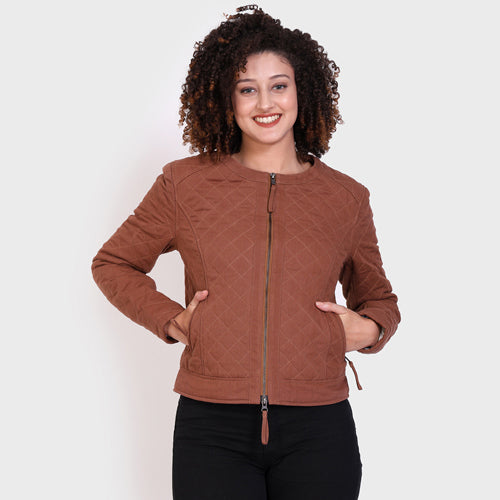 Cotton Twill Quilted Luxurious Women Jacket