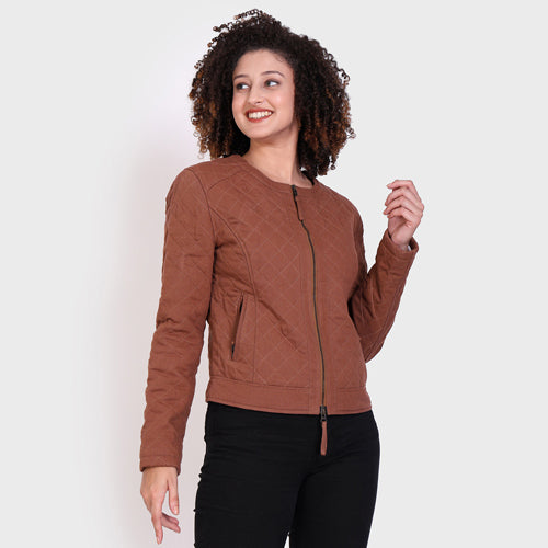Cotton Twill Quilted Luxurious Women Jacket
