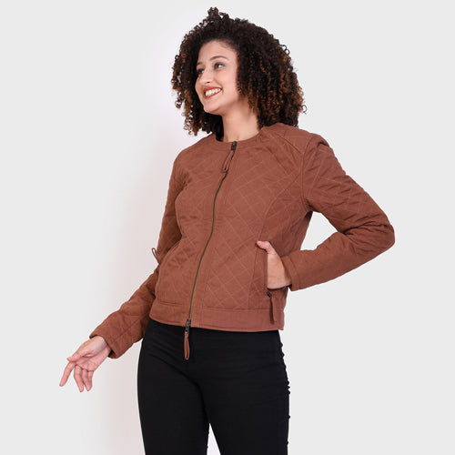 Cotton Twill Quilted Luxurious Women Jacket