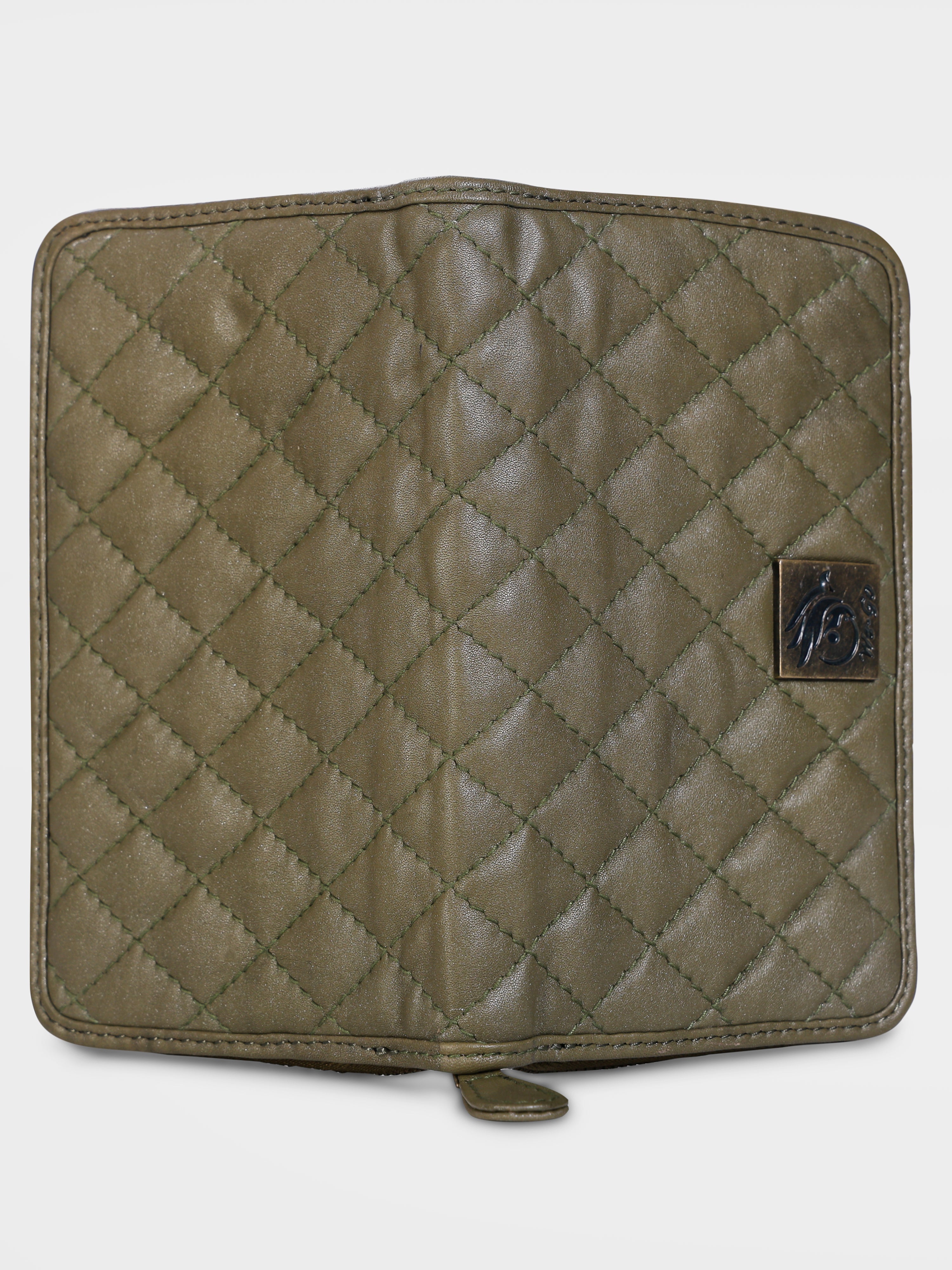 Genuine Leather , Diamond Quilted Leather Women Wallet