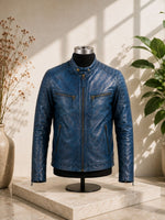 Two Tone Genuine Leather , Men's Leather Jacket