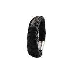Genuine Leather Bracelet With Magnet Closure - Black