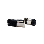 Genuine Leather Bracelet With Magnet Closure-Blue