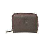 GENUINE LEATHER ZIP CLOSURE CARD CASE FOR ACCOMODATING MULTIPLE CARDS