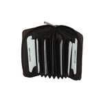GENUINE LEATHER ZIP CLOSURE CARD CASE FOR ACCOMODATING MULTIPLE CARDS