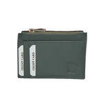 GENUINE LEATHER CARD CASE WITH ZIP POUCH
