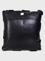 Front - Genuine Fur , Patchwork , Back - Genuine Leather , Luxurious Cushion Cover With Cushion