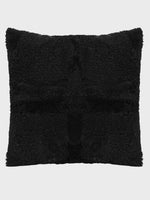 Front - Genuine Fur , Patchwork , Back - Genuine Leather , Luxurious Cushion Cover With Cushion