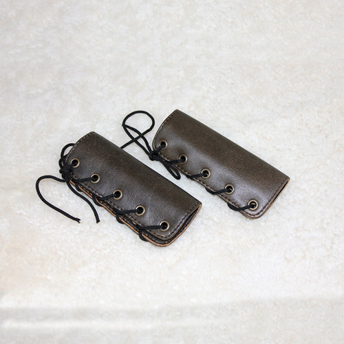 BIKER GENUINE LEATHER HANDLE GRIP LENGTH 5 INCHES