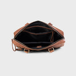 Genuine Leather Office Bag - Oil Pullup Leather , With Adjustable Shoulder Strap , With 13 " Laptop Compartment