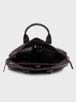 Genuine Leather Office Bag - Crocodile Embossed Print Leather Portfolio , With Adjustable Shoulder Strap , Can Accommodate 15 " Laptop
