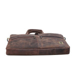 Genuine Leather Office Bag  - Oil Pullup Leather  , With Adjustable Shoulder Strap , With 14 " Laptop Compartment