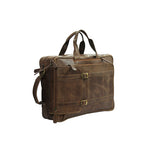 Genuine Leather Multipurpose Briefcase Bag Cum Backpack With Laptop Compartment & Adjustable Shoulder Strap