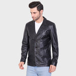 Genuine Leather , Soft Supple Light Weight Mens Leather Blazer