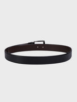 Genuine Leather - Reptile Embossed Print - Men Formal Reviersible Belt Black / Brown - 35 mm Width