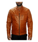 Genuine Leather Men's Jacket For Bikers