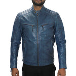 Two Tone Genuine Leather , Men's Leather Jacket
