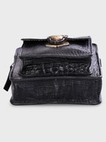 Genuine Leather , Croco Print Travel Pouch Bag , Can Buckle Up To Your Belt , Removable Shoulder Strap , Ideal For Travellers And Motor Bikers