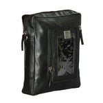 Genuine Leather Messenger Bag For Bikers With Mobile Display Pocket For GPS Navigation With Compartment For Power Bank Charger And Magnetic Back To Hold On The Bikes Petrol Tank
