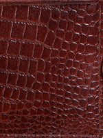 We-Go Genuine Leather Wallet for Men – Croco Print Bifold Slim Wallet - Brown
