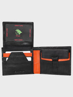 Genuine Leather - Hexagon Print Embossed - Men Leather Wallet