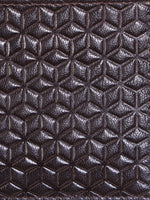 Genuine Leather - Hexagon Print Embossed - Men Leather Wallet