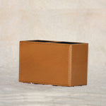 GENUINE LEATHER  PEN STAND TWIN SLOTS 4 " HEIGHT  X 6  " LENGTH